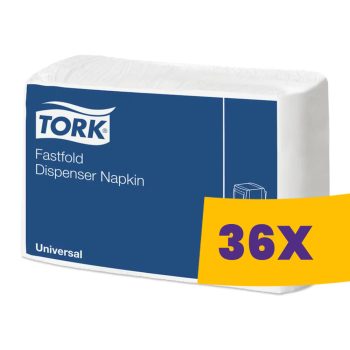   Tork Fastfold adagolós szalvéta - 1 rétegű, hófehér, 24x30cm, 300 lap (Karton - 36 csg)