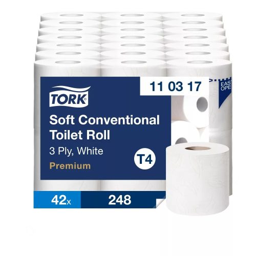 Tork Soft kistekercses toalettpapír - 3 rétegű, 6 tekercs (Karton - 7 csg)
