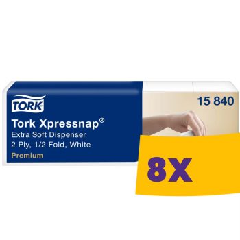  Tork Xpressnap® Extra Soft adagolós szalvéta - 2 rétegű, hófehér, 33x21cm, 500 lap