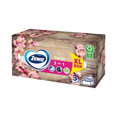 Zewa Deluxe dobozos papírzsebkendő - 3 rétegű 150db