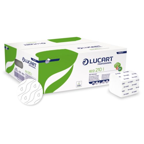 Lucart Eco 210I hajtogatott toalettpapír - 2 rétegű, fehér, 210 lap (Karton - 40 csg)