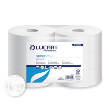   Lucart Strong 26J WC papír 26cm átm. - 2 rétegű, hófehér, 255m (Karton - 6 tek)