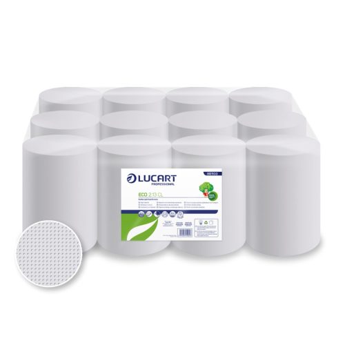 Lucart Eco 2.13 CL belsőmagos kéztörlőpapír 13cm átm. - 2 rétegű, fehér, 80m (Karton - 12 tek)