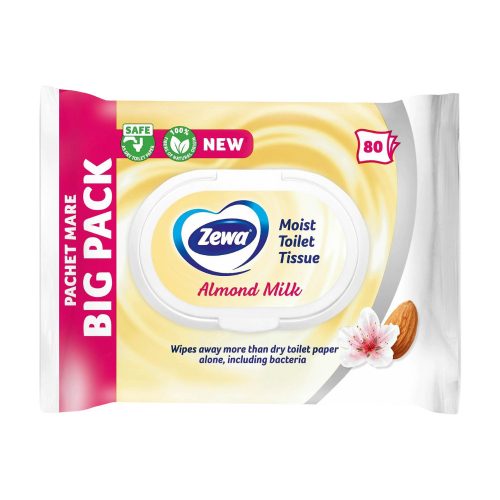 Zewa nedves toalettpapír zárható Almond Milk 80db