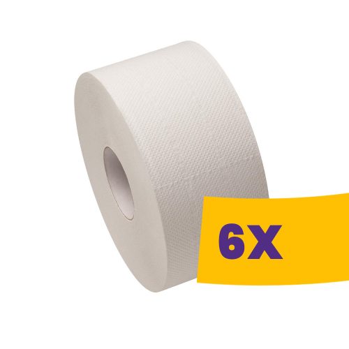 Közületi Jumbo toalettpapír 28cm átm. - 1 rétegű, natúr, 300m (Karton - 6 tek)