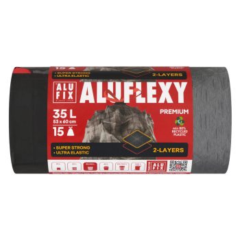  Alufix Aluflexy kétrétegű zárószalagos szemeteszsák 35L - 53*60cm, 15db/tek
