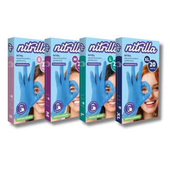 Púdermentes, antiallergén nitril védőkesztyű (20 DB)