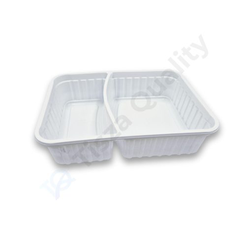 Szögletes alj 630ml - 6/4 osztott - PP fehér - 50 db