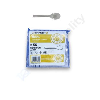   Kiskanál, víztiszta - Többször használható Superior, 125 mm - 50 db