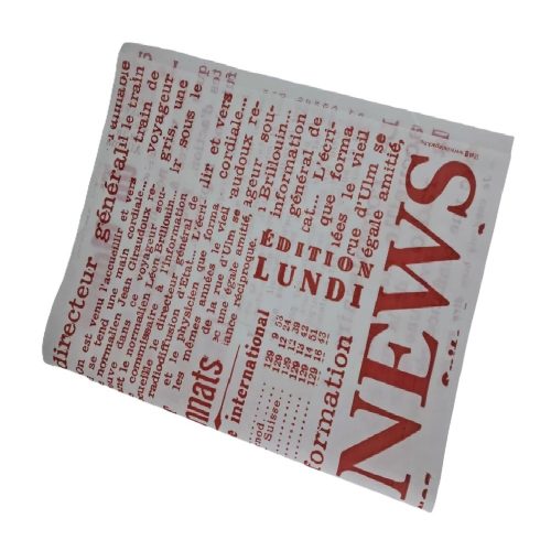 Hamburger, szendvics csomagoló papír 40 X 60 CM piros felirattal - 200 db