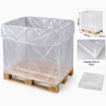   Raklap méretű láda bélelő zsák 1250x2x425x2000x0,035mm LDPE (1 db)