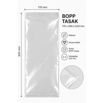 BOPP tasak 170x300x0,02 mm (100 db)