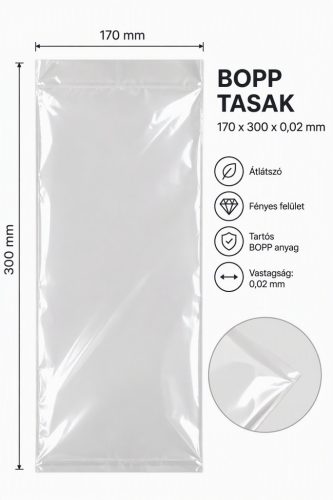 BOPP tasak 170x300x0,02 mm (100 db)