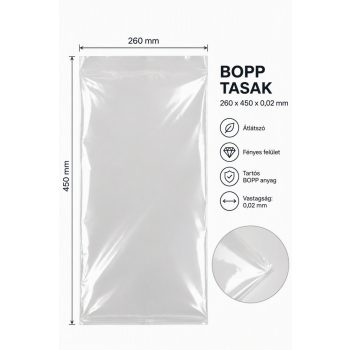 BOPP tasak 260x450x0,02 mm (100 db)