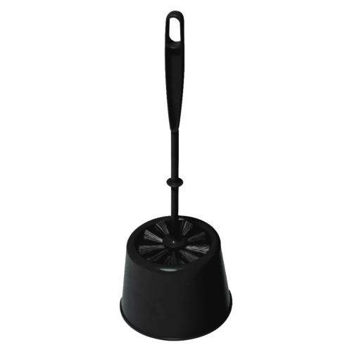 YORK WC kefe műanyag, kerek tartóval Fekete