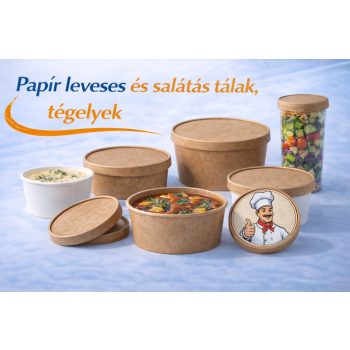 Papír tálak, tégelyek fedéllel
